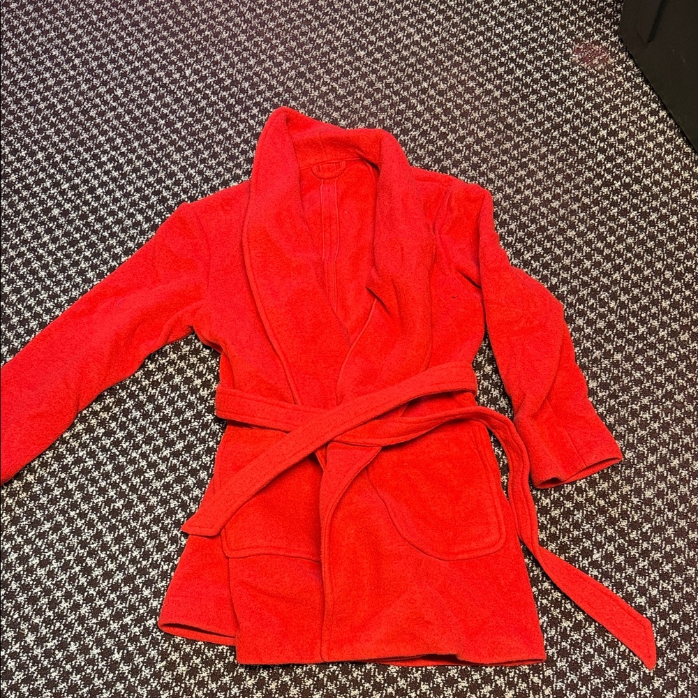 Vibrant Red Belted Robe - Picture 2 of 2